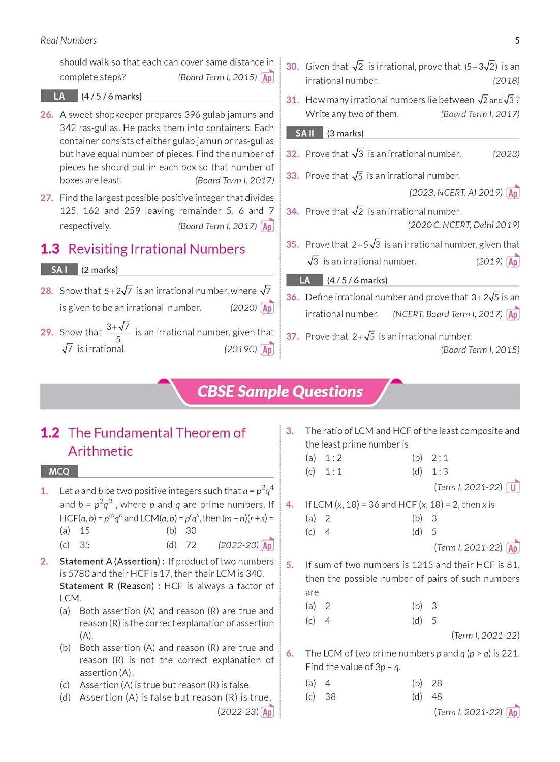 MTG CBSE 10 Years Chapterwise Topicwise Solved Papers Mathematics Standard For Class 10 - Latest for 2024-25 Session