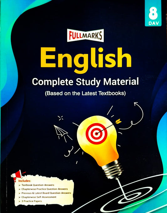Full Marks DAV English Complete Study Material for Class 8 - Based on the Latest Textbook _ New Edition for 2027 Examination