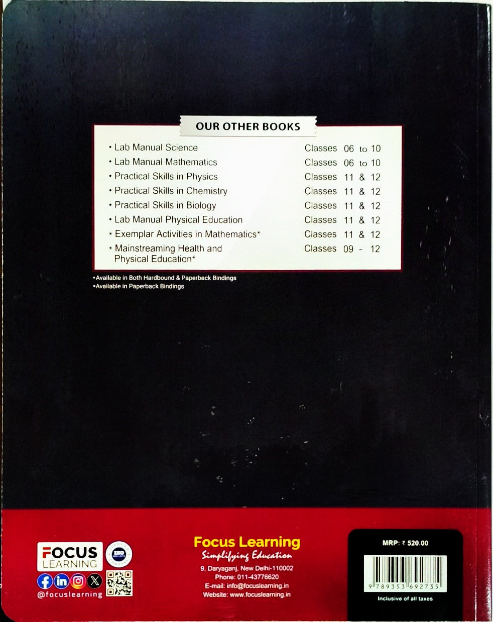 Focus Learning (FM) Practical Manual in Science for Class 9 (Ver.1) _ Based on the NEW NCERT Syllabus, aligned with NEP 2020 & NCF-SE 2023