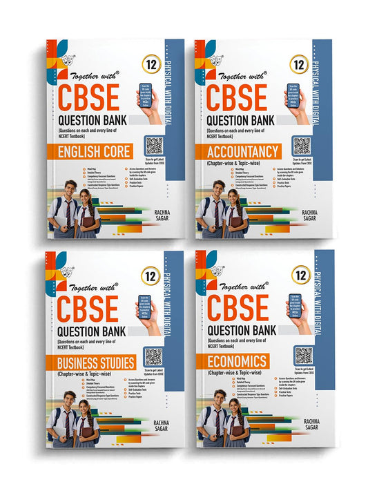 Together with (Physical with Digital) CBSE Question Bank (Set of 4) English Core, Accountancy, Business Studies & Economics For Class 12 - Latest For 2027 Session