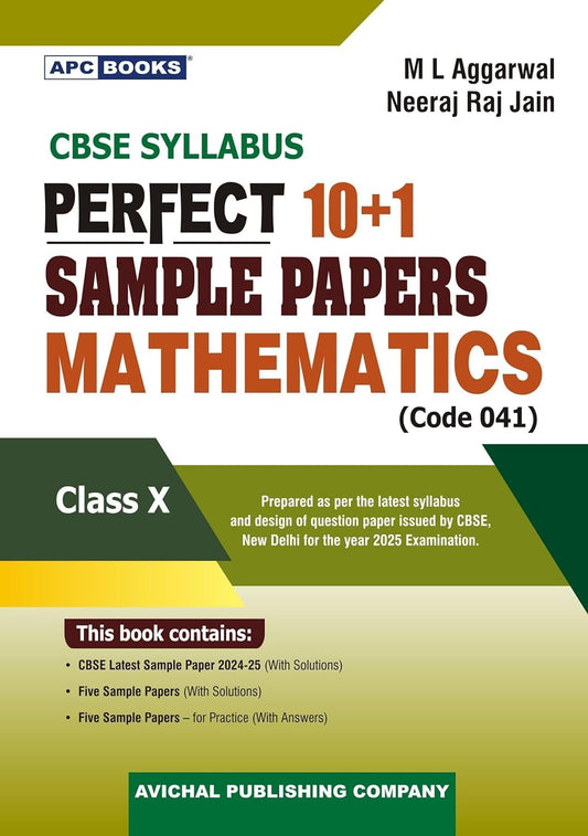 APC Books CBSE Perfect 10+1 Sample Papers in Mathematics (Code 041) Class 10 - Latest for 2025 Session