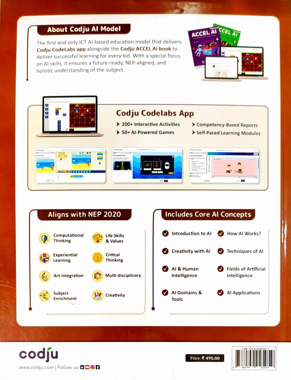 Codju - ACCEL AI Computer Science Textbook for Class 2 _ Based on Win 10 & MS Office 2019 (AI & Coding Through Creative Experimental Learning) - As per NEP 2020 & NCF 2023