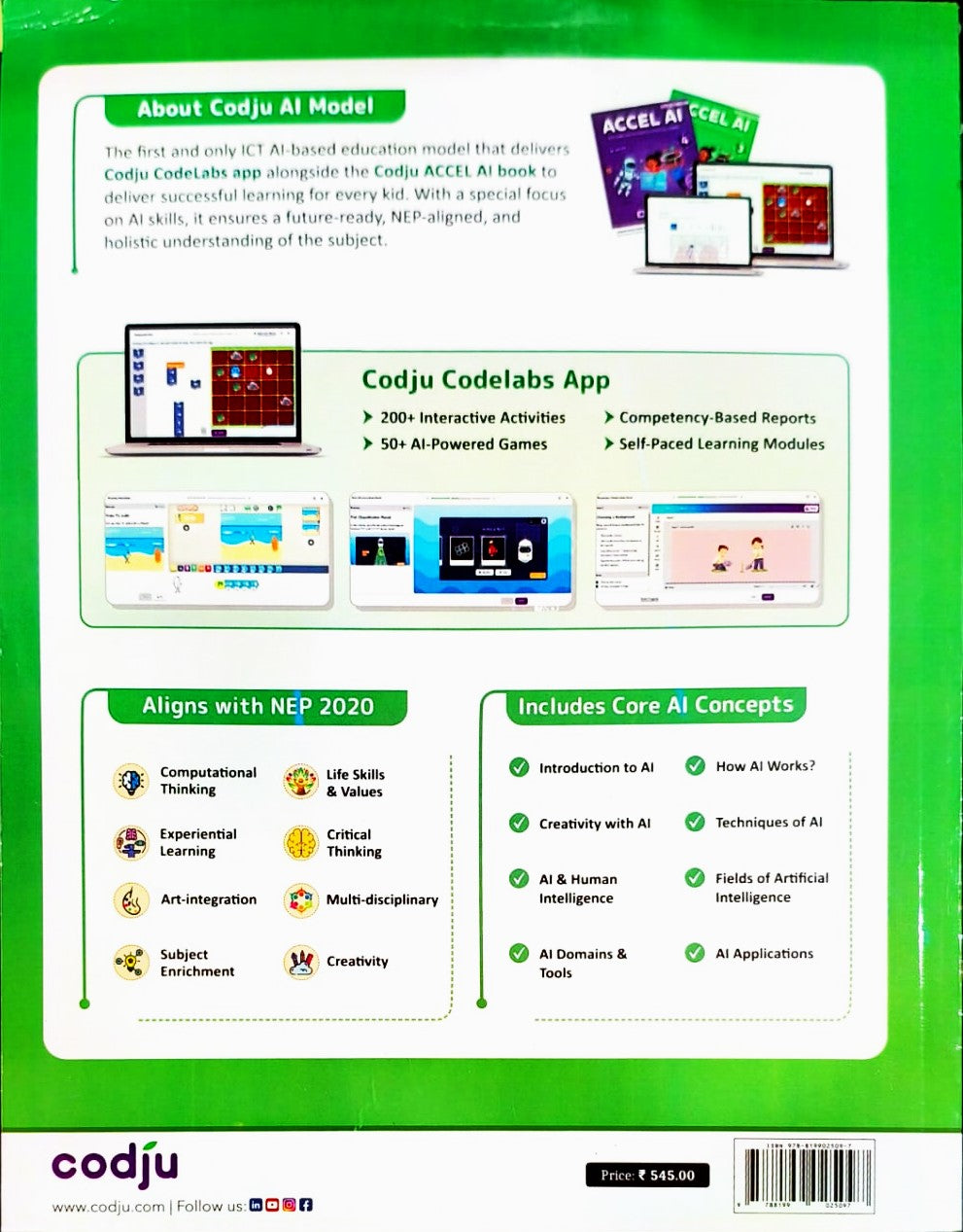 Codju - ACCEL AI Computer Science Textbook for Class 3 _ Based on Win 10 & MS Office 2019 (AI & Coding Through Creative Experimental Learning) - As per NEP 2020 & NCF 2023