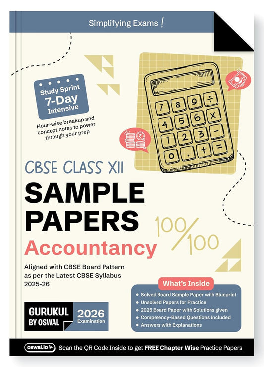 Oswal Gurukul CBSE Sample Question Papers Accountancy for Class 12 - Latest for 2026 Examination