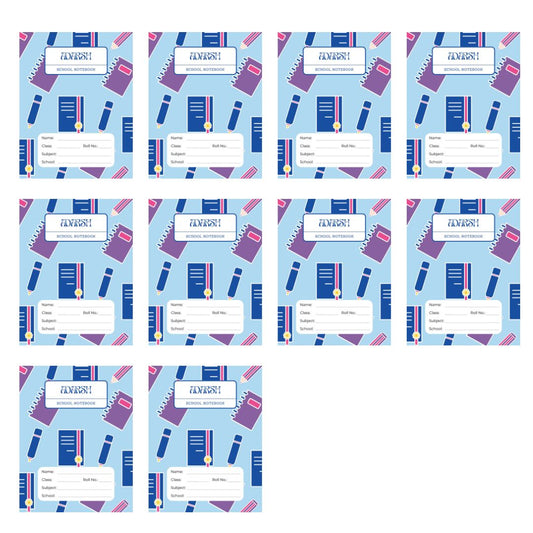 Adarsh's Single Line Notebook for School | 96 Pages | 25 x 19 cm | 65 GSM Paper | Eco-Friendly | Made in India  - (Pack of 10)