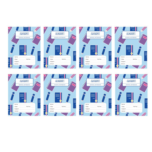 Adarsh's Single Line Notebook for School | 96 Pages | 25 x 19 cm | 65 GSM Paper | Eco-Friendly | Made in India  - (Pack of 8)