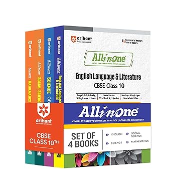 Arihant All in One CBSE Science, Mathematics, Social Science, English Language & Literature (Set of 4 Books) For Class 10 - Paperback for 2024-25