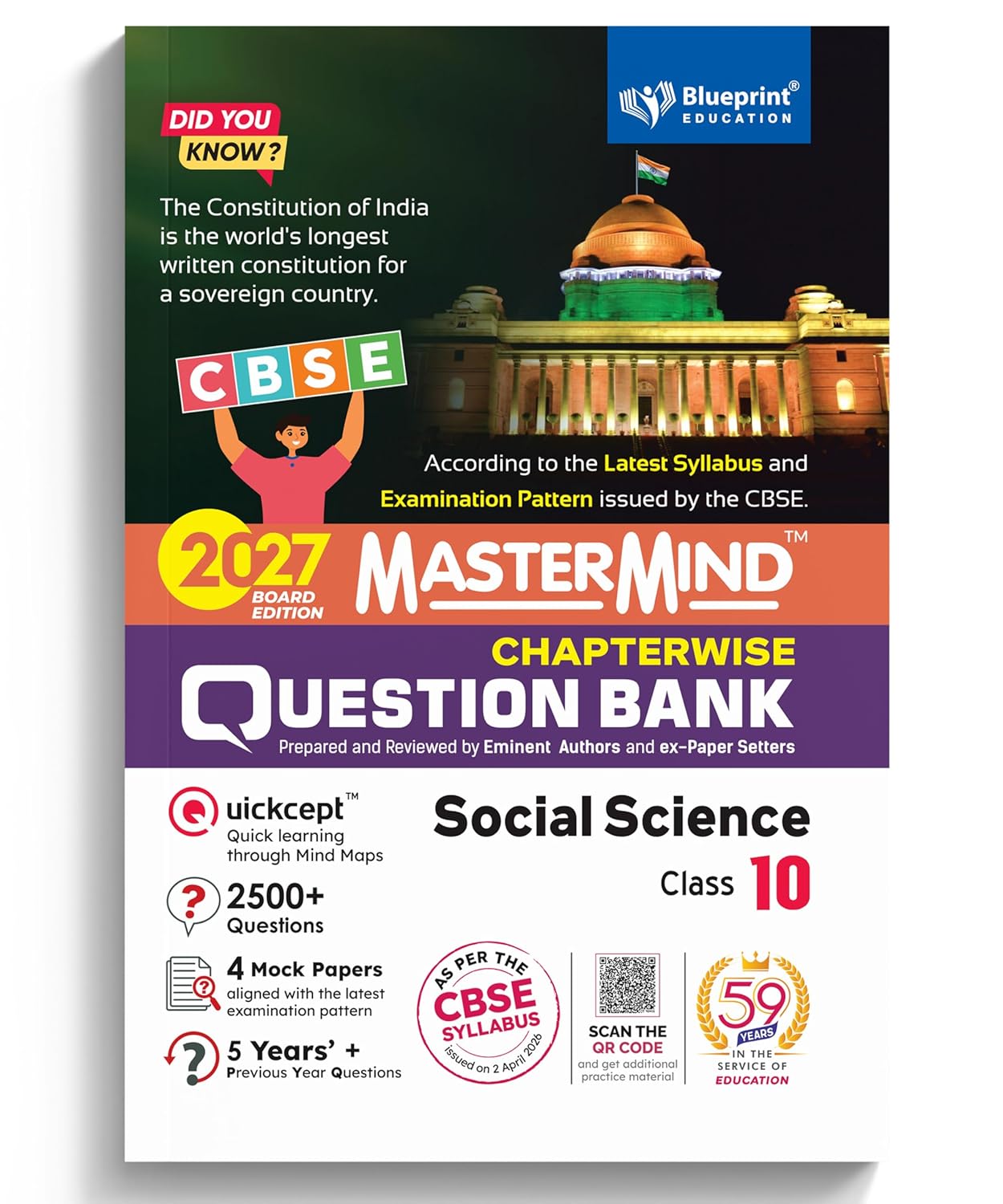 Blueprint - Mastermind Social Science, Mathematics (Standard) & Science CBSE Question Bank for Class 10 - Set of 3 Books - Latest for 2027 Examination