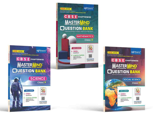 Blueprint Mastermind Question Bank Class 9 Science, Math (Standard) and Social Science. Set of  Books for 2025-26 Examination - Paperback