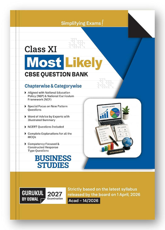 Oswal Gurukul Business Studies Most Likely CBSE Question Bank Class 11 for 2027 Examination. Paperback