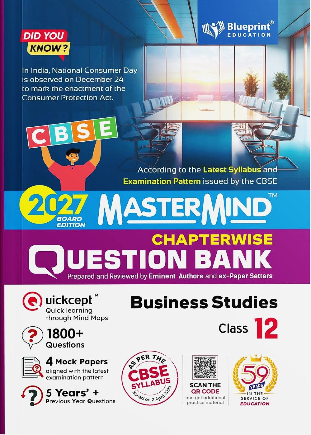 Blueprint - Mastermind Question Bank Class 12 Business Studies, Accountancy and Economics. Set of 3 Books - Latest for 2027 Examination - Paperback