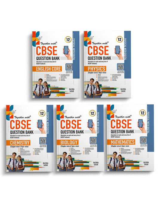 Together with (Physical with Digital) CBSE Question Bank (Set of 5) English Core, Physics, Chemistry, Mathematics & Biology For Class 12 - Latest For 2027 Session