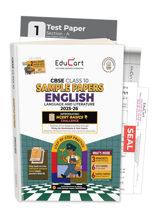 Educart CBSE Sample Paper English Language and Literature for Class 10 - Latest for 2025-2026 Session (Introducing exclusive step-by-step new practice concept on 2026 pattern)
