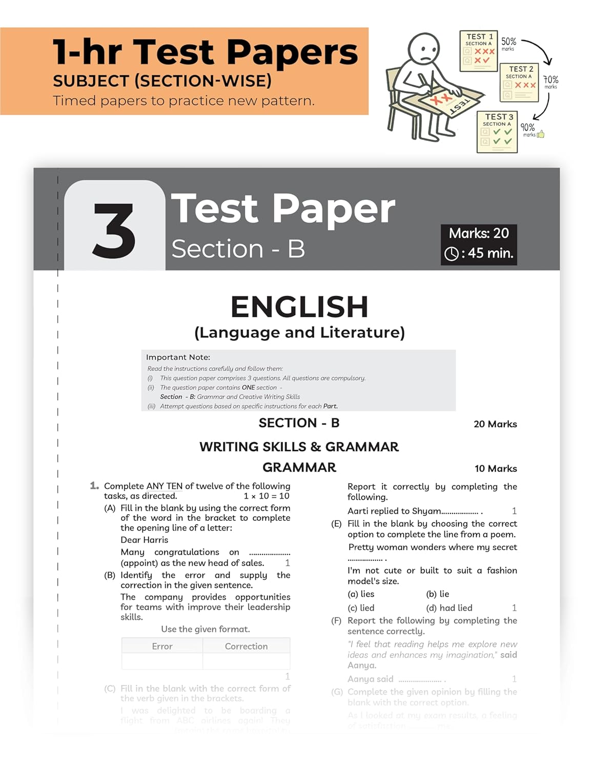 Educart CBSE Sample Paper English Language and Literature for Class 10 - Latest for 2025-2026 Session (Introducing exclusive step-by-step new practice concept on 2026 pattern)
