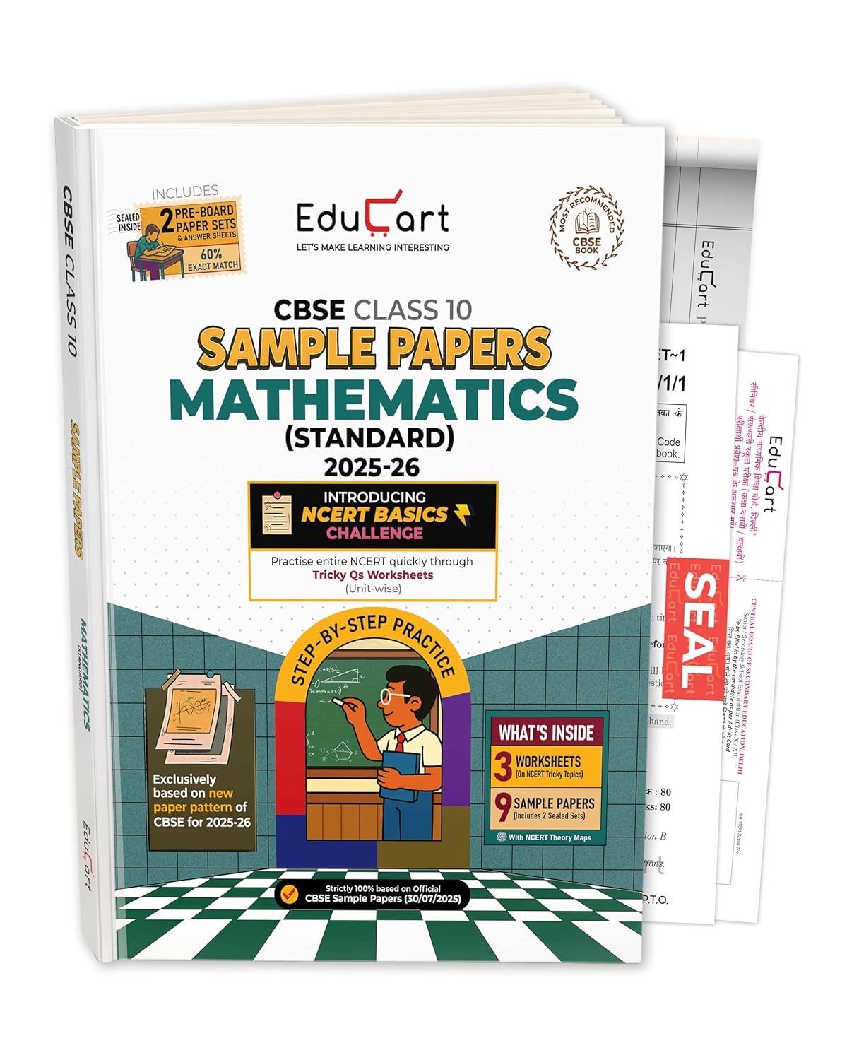 Educart CBSE Sample Paper Mathematics Standard, Science and Social Science for Class 10 (Set of 3 Books) - Latest for 2025-2026 Session (Introducing exclusive step-by-step new practice concept on 2026 pattern)