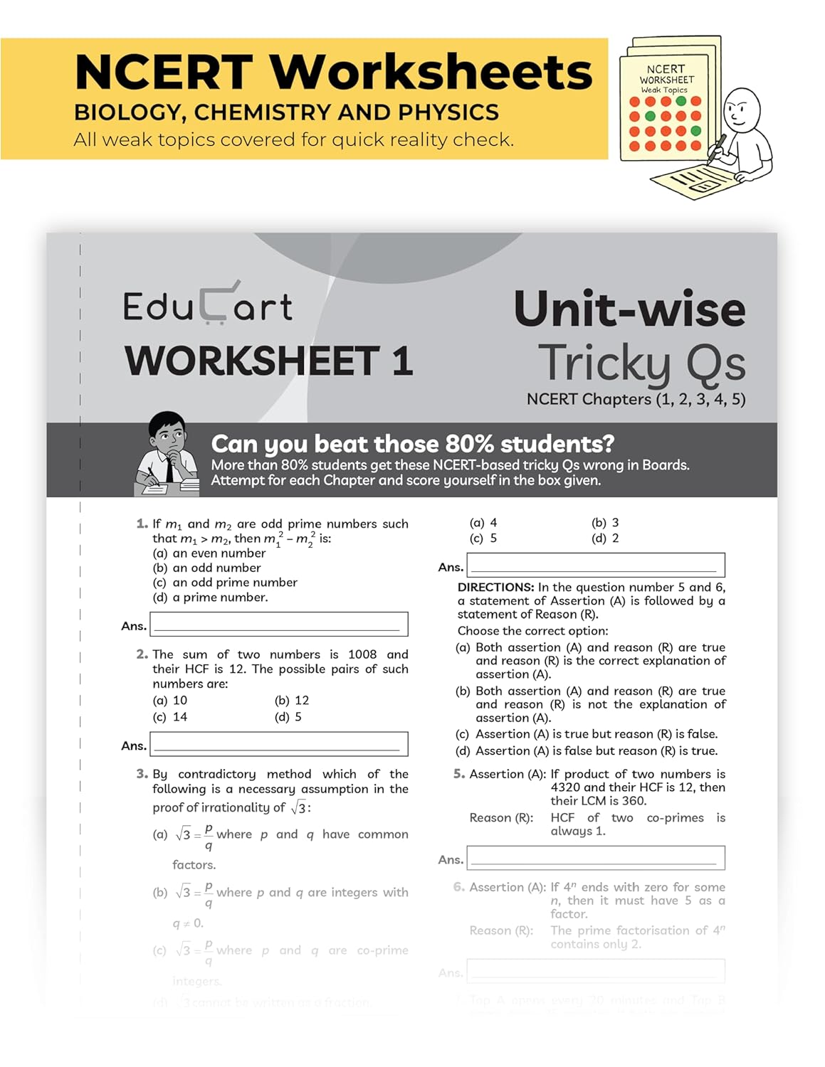 Educart CBSE Sample Paper Mathematics Standard for Class 10 - Latest for 2025-2026 Session (Introducing exclusive step-by-step new practice concept on 2026 pattern)