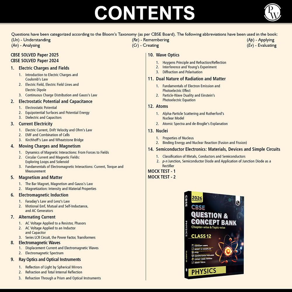 Physics Wallah (PW) CBSE Question & Concept Bank Physics Class 12 - Latest For 2026 Examination