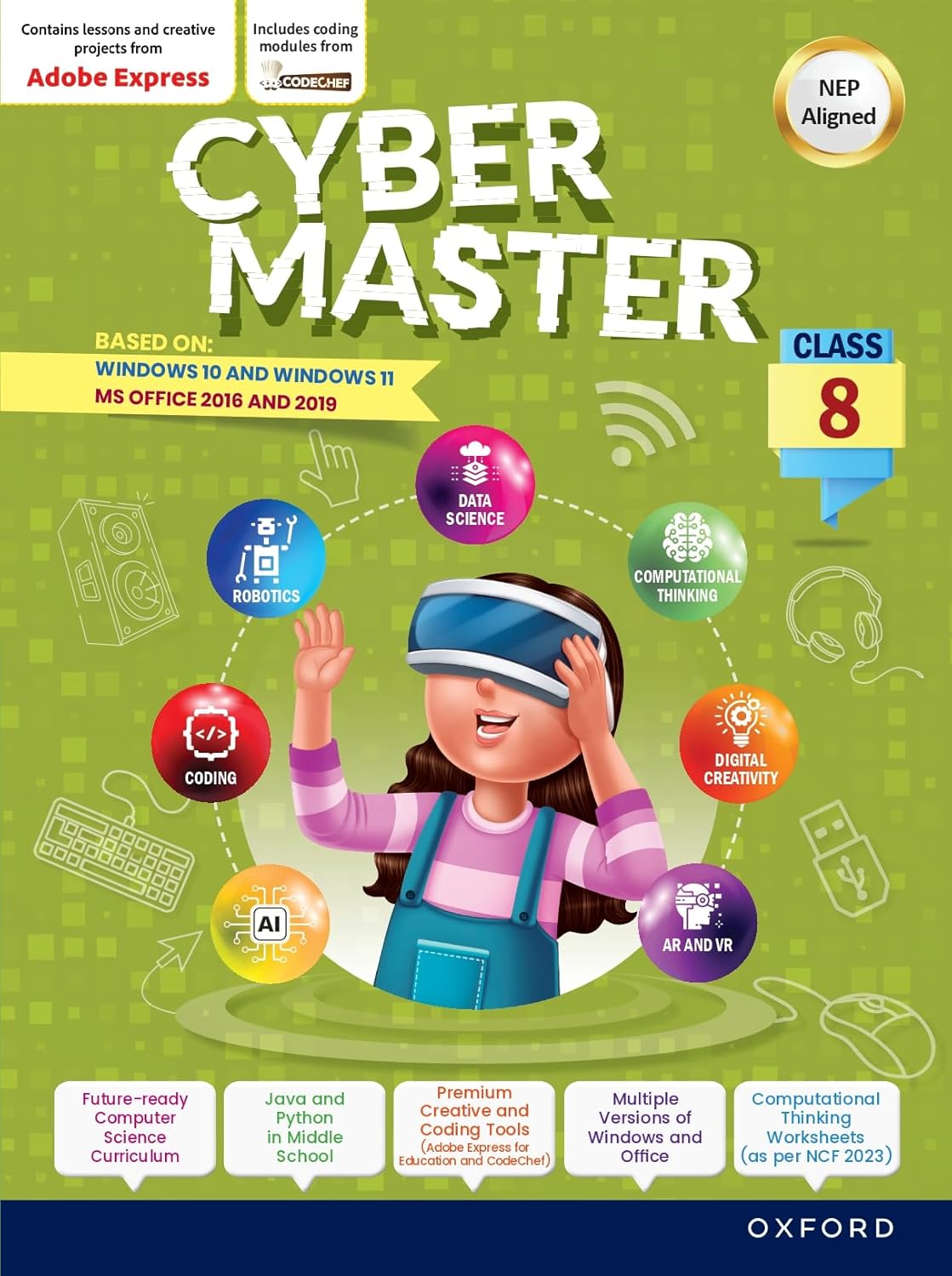 Oxford Cyber Master for Class 8 (Based on: Windows 10 & Windows 11 with MS Office 2016 and 2019) - Latest for 2026 Session. Paperback