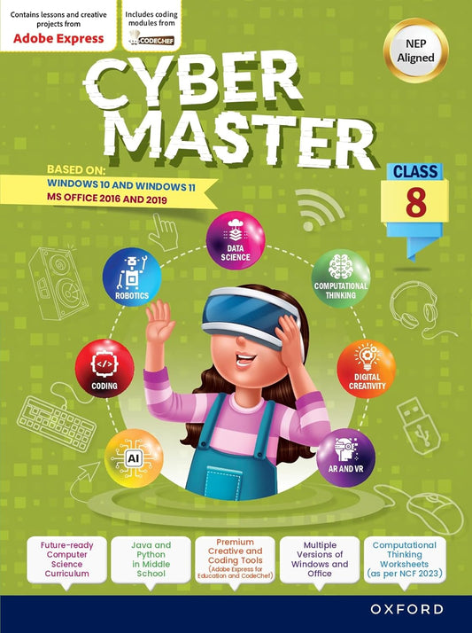Oxford Cyber Master for Class 8 (Based on: Windows 10 & Windows 11 with MS Office 2016 and 2019) - Latest for 2026 Session. Paperback