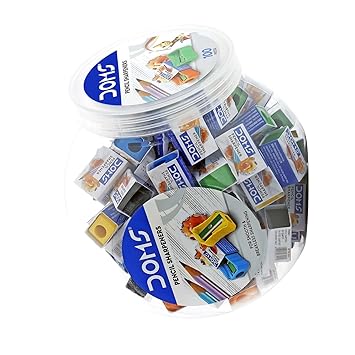 Doms Pencil Sharpener Jar Pack - Free 20 Pieces Eraser Inside The Jar