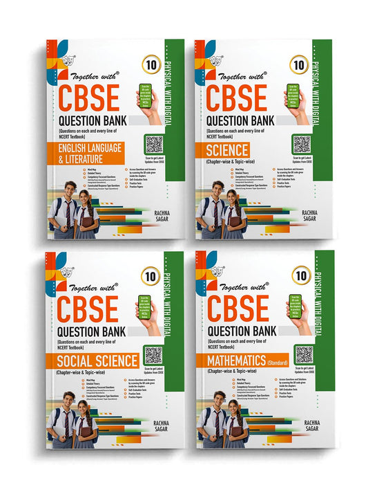 Together with (Physical with Digital) CBSE Question Bank  English LLR, Mathematics Standard, Science & Social Science For Class 10 - Set of 4  Books - Latest For 2027 Session