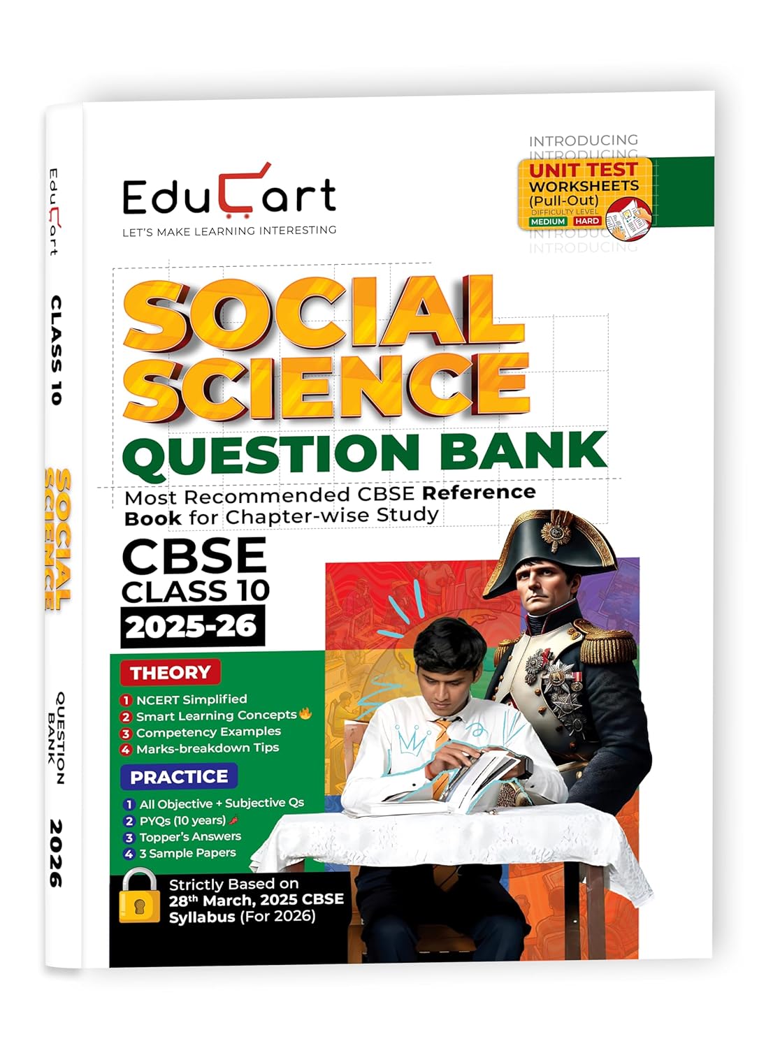 Educart CBSE Question Bank Mathematics, Science & Social for Class 10 - Set of 3 Books - Latest for 2025-2026 Session