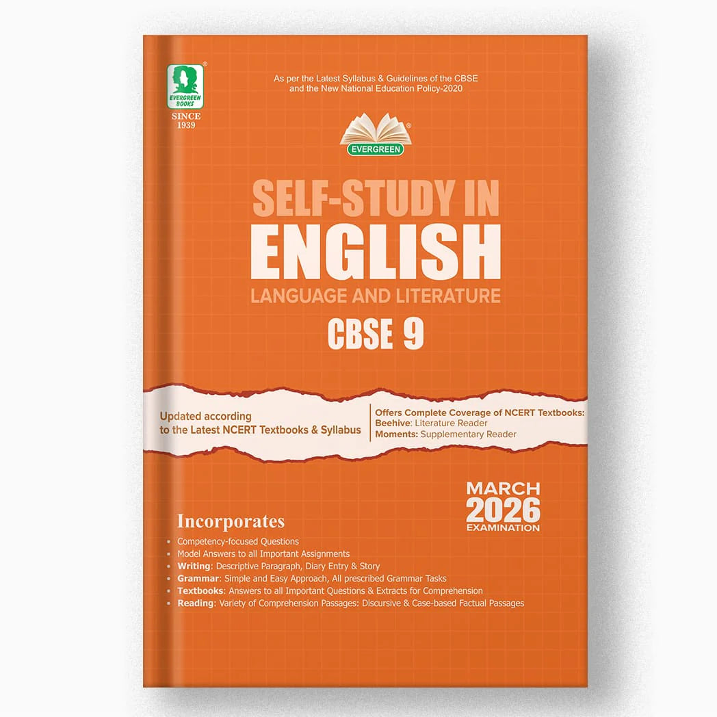 Evergreen CBSE Self Study Social Science, English, Science and Mathematics for Class 9 - Set of 4 Books - Latest for 2026 Examination