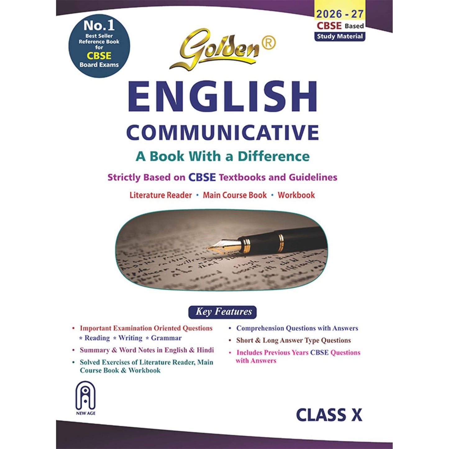 Golden English Communicative for Class 10 Strictly Based on CBSE Textbooks and Guidelines - Latest for 2026-27 Session