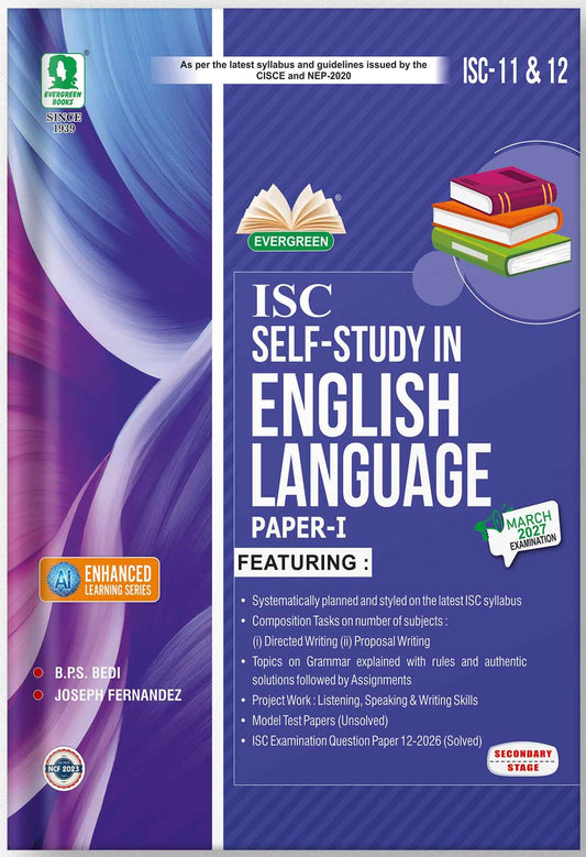 Evergreen ISC Self-Study In English Language (Paper I) for Class 11 & 12 - Latest for 2027 Examination