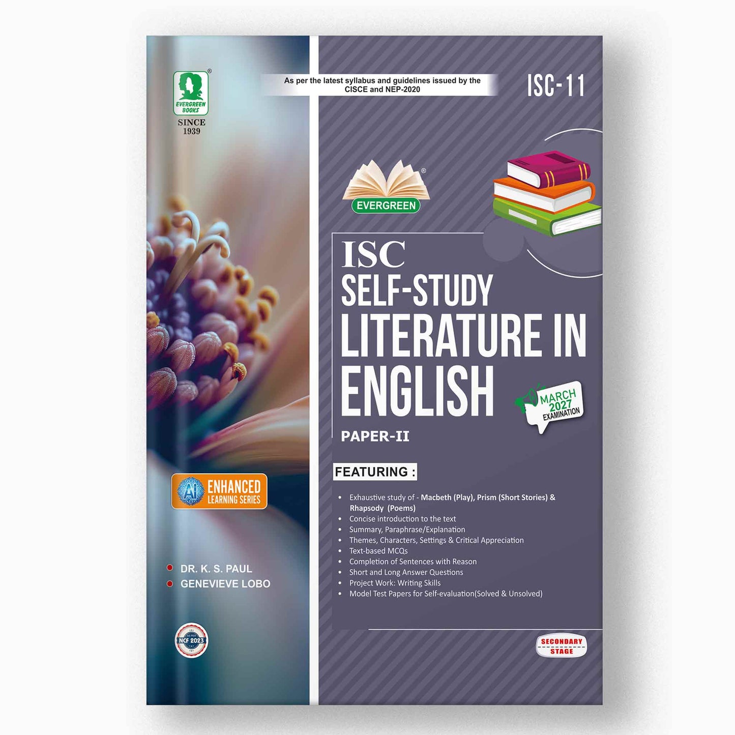 Evergreen ISC Self Study Literature in English Part 2 for Class 11 - Latest for 2027 Examination