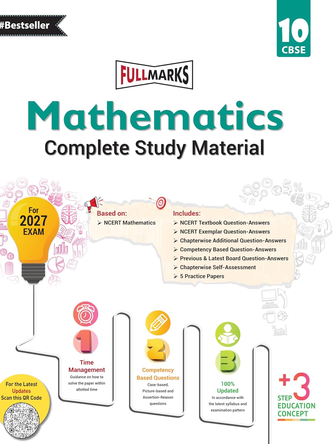 Full Marks Science, Mathematics and Social Science (Complete Study Material) for Class 10 _ Set of 3 Books - Latest 2026 Edition