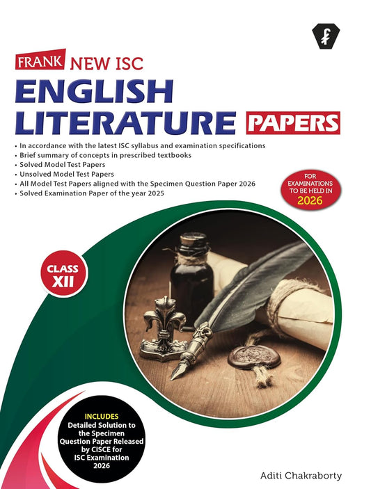 Frank New ISC English Literature Papers for Class 12 - Latest for 2026 Examination. Paperback