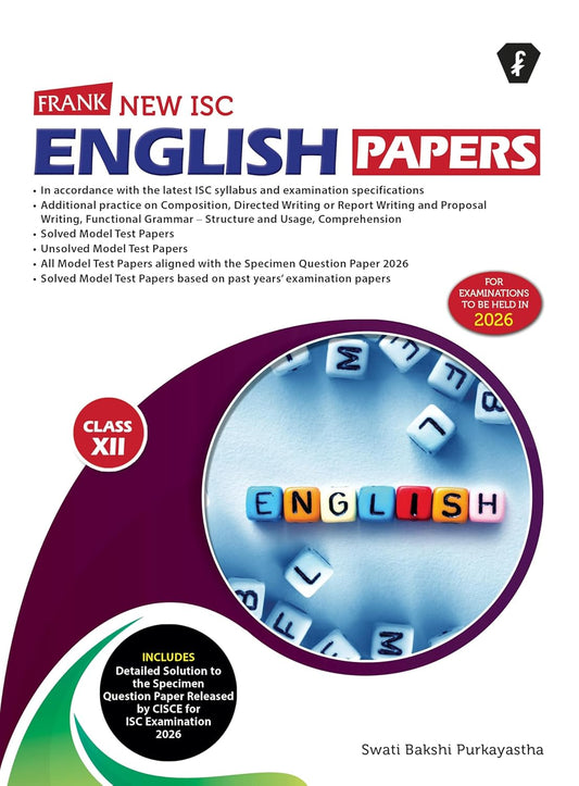 Frank New ISC English Papers for Class 12 - Latest for 2026 Examination. Paperback