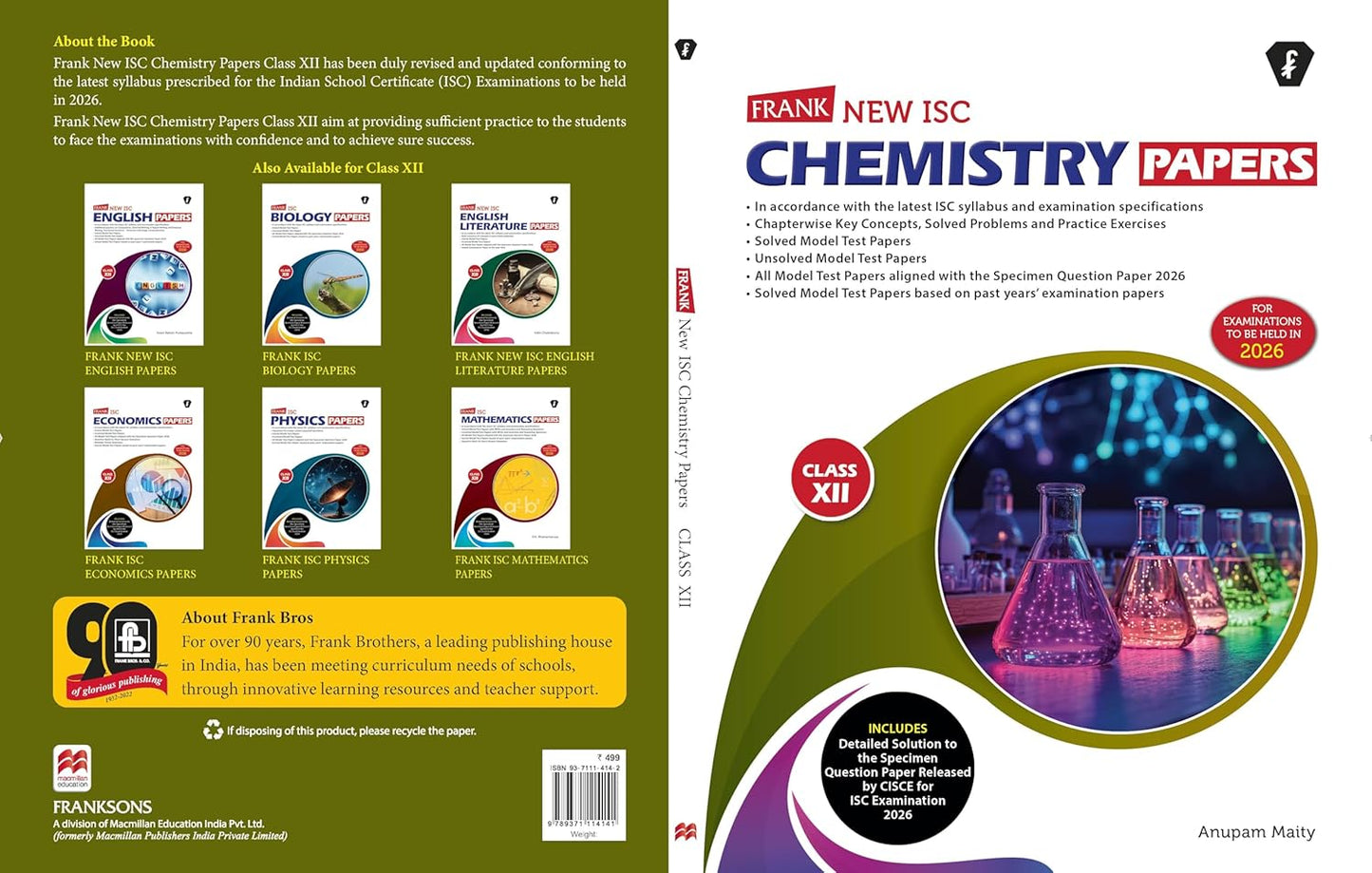 Frank New ISC Chemistry Papers for Class 12 - Latest for 2026 Examination. Paperback