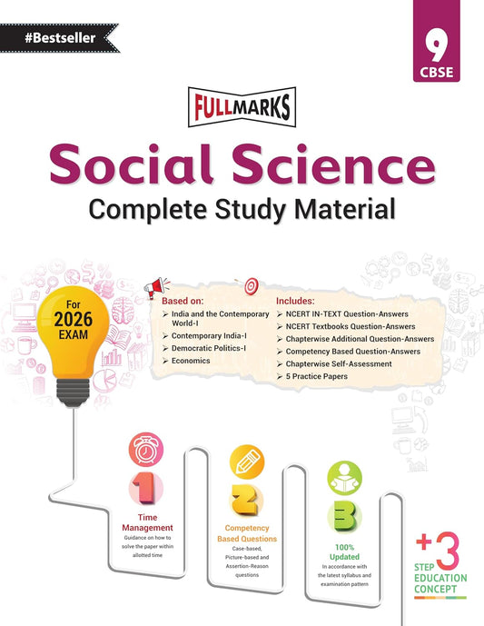 Full Marks CBSE Social Science (Complete Study Material) For Class 9 - Latest for 2026 Session. Paperback