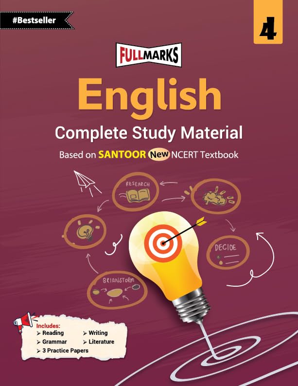 Full Marks CBSE English (Complete Study Material) For Class 4 - Based on New NCERT Textbook Santoor - Latest for 2026 Session