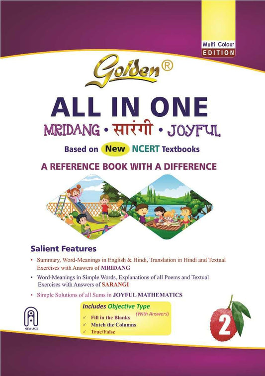 Golden All In One (Mridang, Sarangi, Joyful) For Class 2 Based on New NCERT Textbooks - Latest for 2025-26 Session.