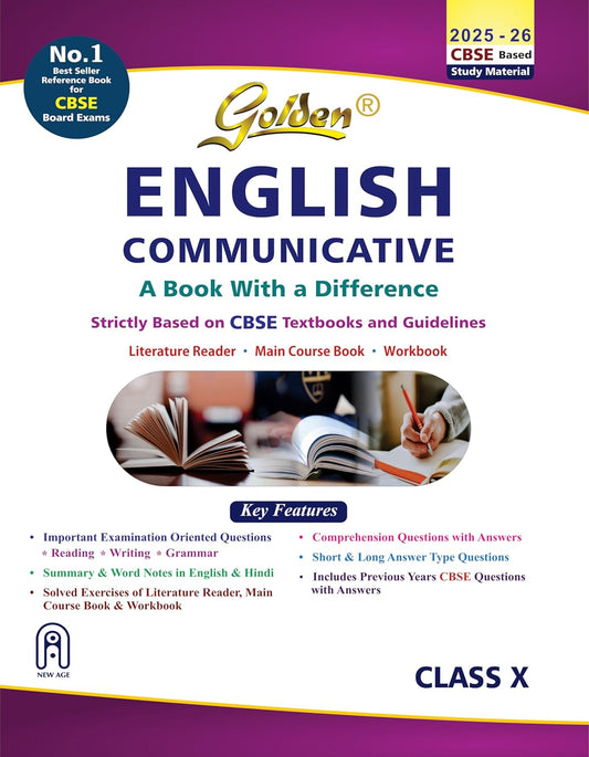 Golden English Communicative Based on New CBSE Textbooks For Class 10 - Latest for 2025-26 Session
