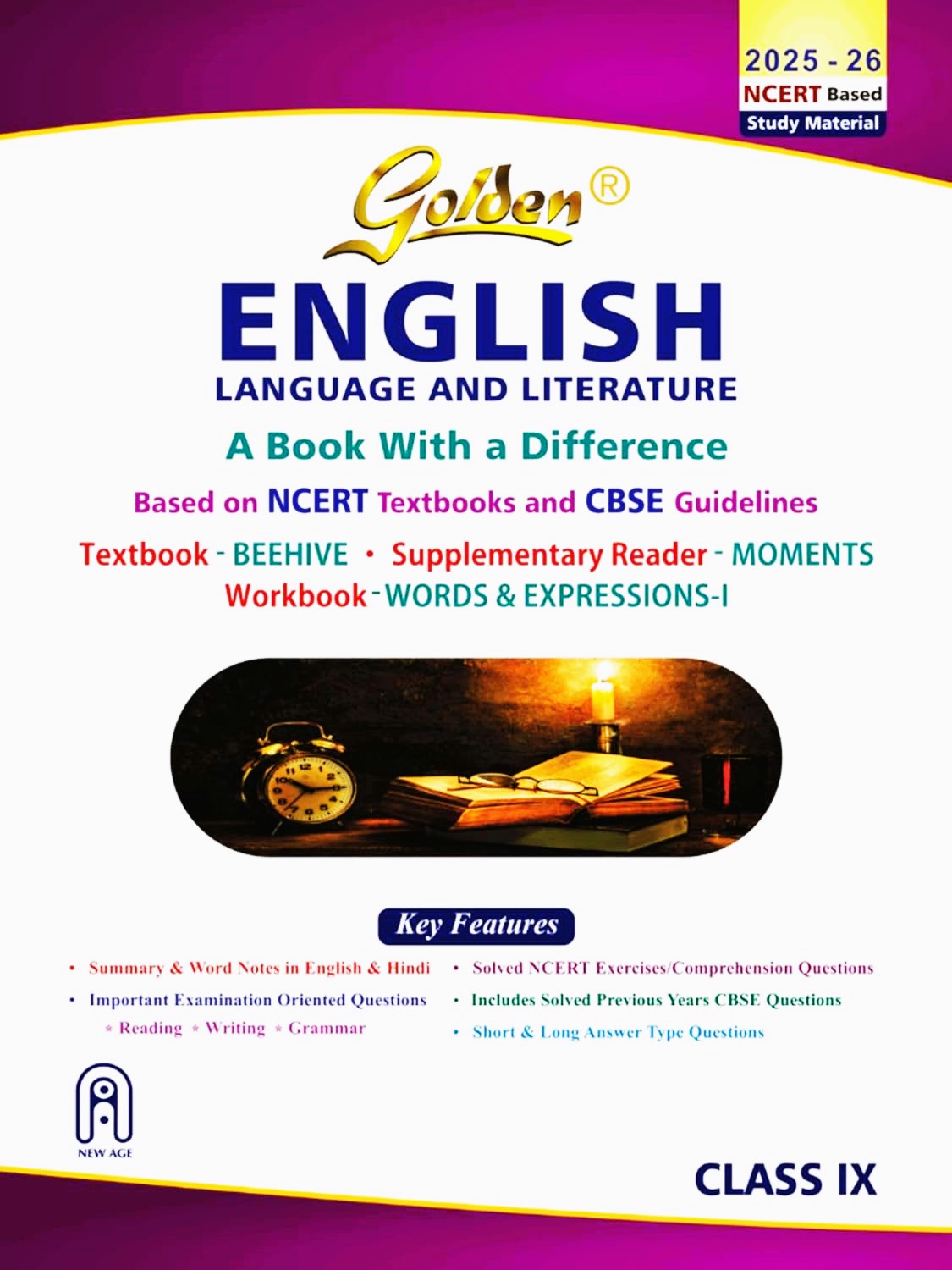 Golden English Language and Literature - Based on New NCERT Beehive and Moments for Class 9 - Latest for 2025-26 Session