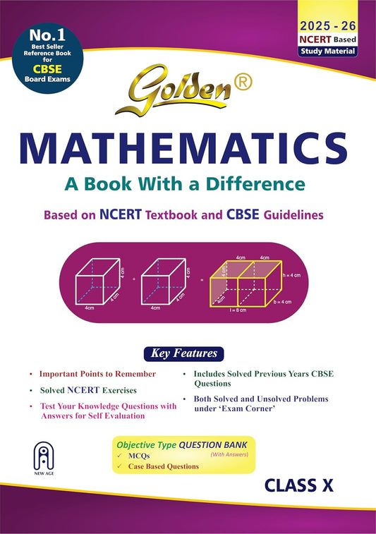 Golden Mathematics Study Material Based on NEW NCERT Textbook For Class 10 - Latest for 2026-27 Session (Paperback)