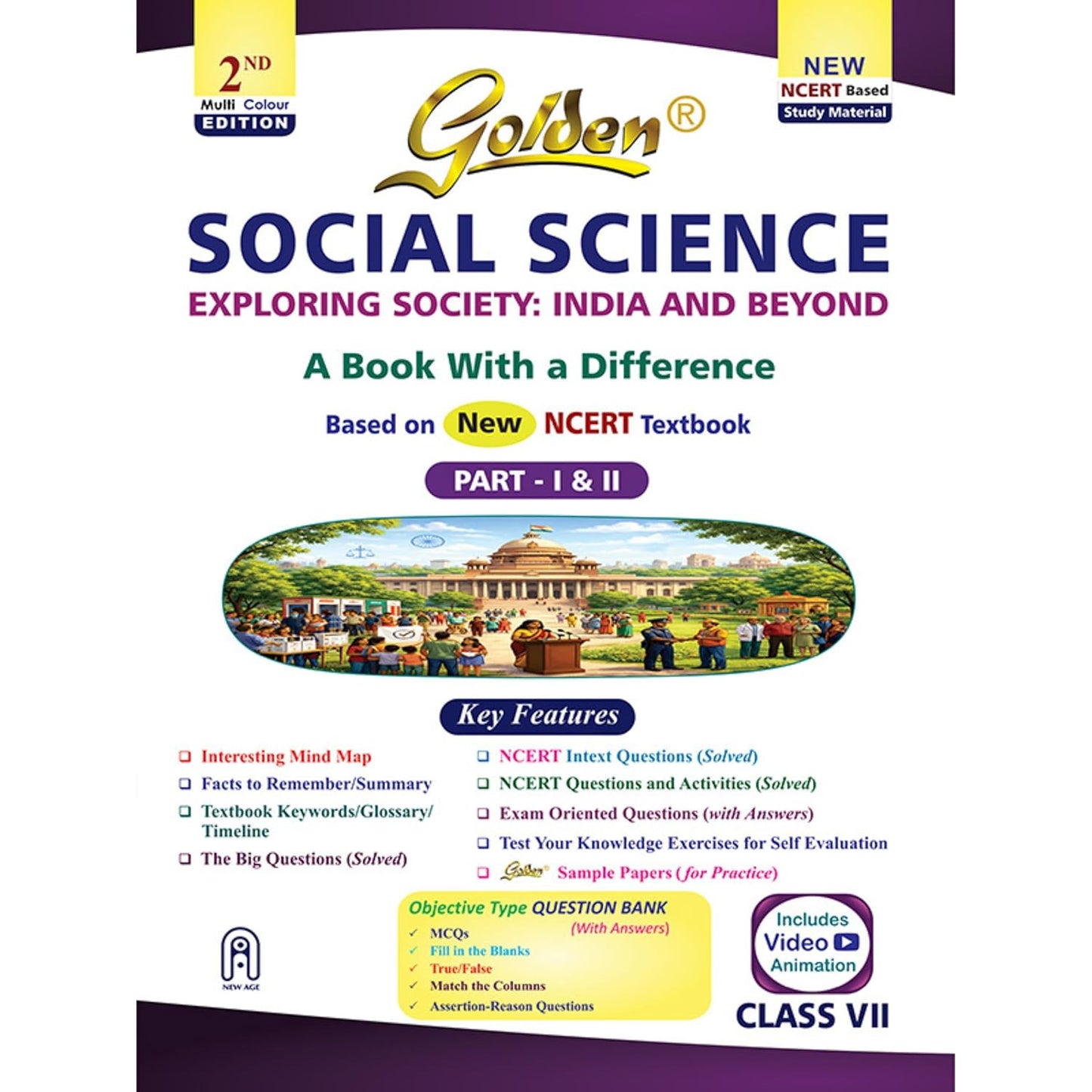 Golden Social Science Exploring Society: India and Beyond Part 1 and 2 (Based on New NCERT Textbook) For Class 7 - Latest for 2026-27 Session (Paperback)