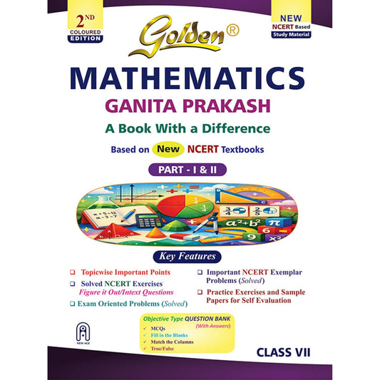 Golden Mathematics Study Material Based on NEW NCERT Ganita Prakash Part 1 & 2 For Class 7 - Latest for 2027 Session