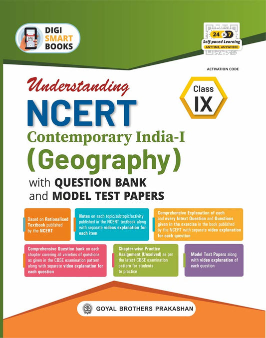 Goyal CBSE Understanding NCERT Contemporary India - I (Geography) With Question Bank and Model Test Paper Class 9 - Latest for 2026 Examinations - Paperback Edition