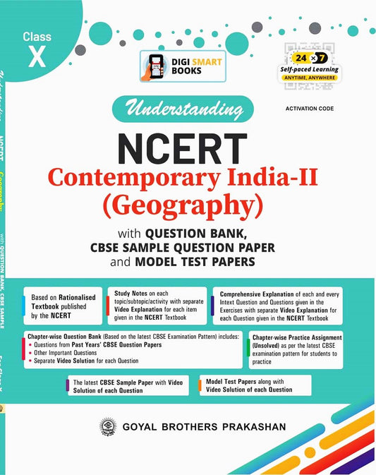 Goyal Understanding NCERT Contemporary India -II (Geography) With Question Bank, CBSE Sample Question Papers and Model Test Paper Class 10 - Latest for 2026 Examinations - Paperback Edition