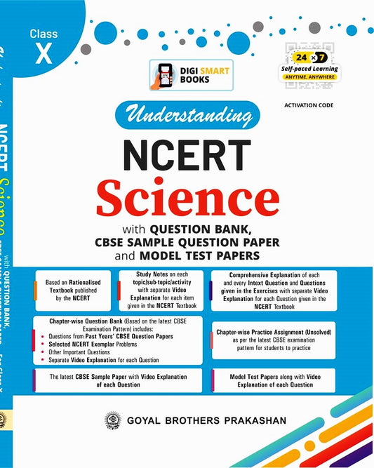 Goyal Understanding NCERT Science with Question Bank, CBSE Sample Paper and Model Test Papers for Class 10 - Latest for 2026 Examinations - Paperback Edition