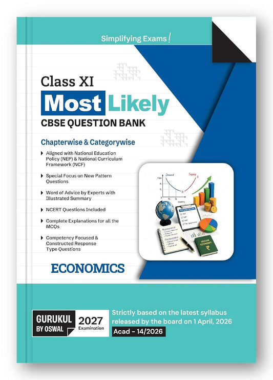 Oswal Gurukul Economics Most Likely CBSE Question Bank Class 11 for 2027 Examination. Paperback