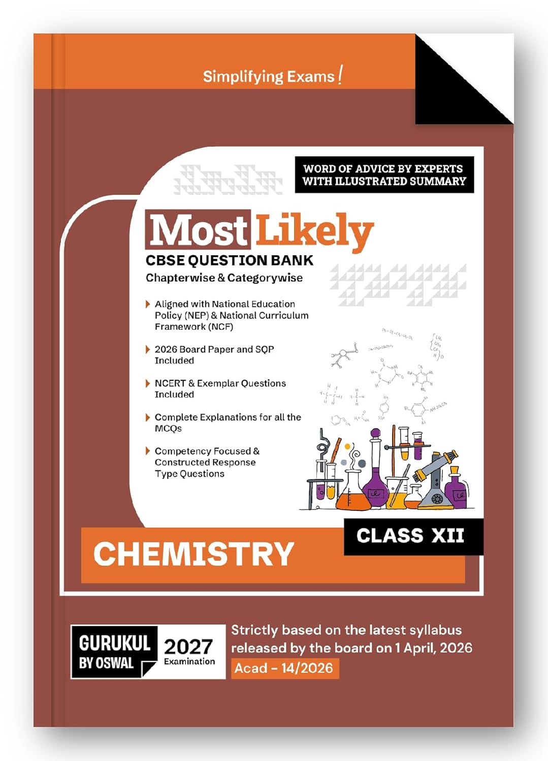 Oswal Gurukul Chemistry Most Likely CBSE Question Bank Class 12 - Latest for the examination 2027