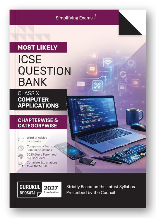 Oswal Gurukul ICSE Computer Applications Question Bank Class 10 for examination 2027. Paperback
