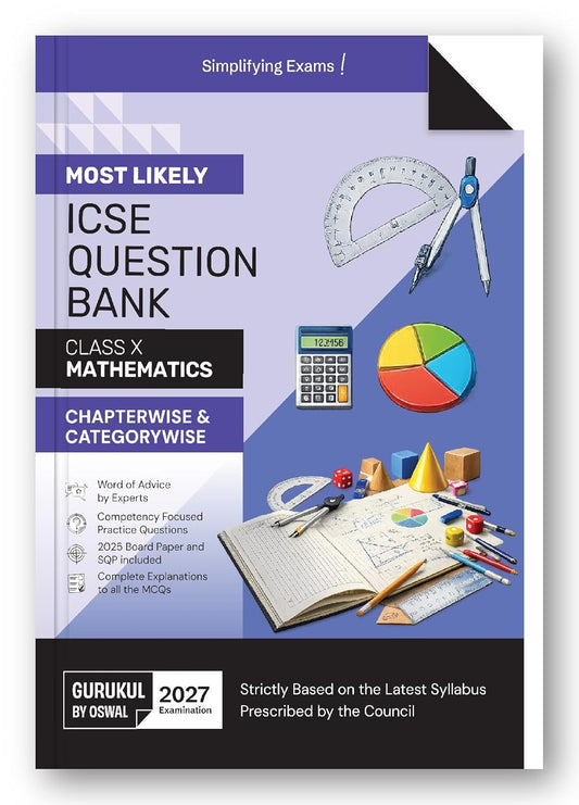 Gurukul by Oswal ICSE Mathematics Most Likely Question Bank Class 10 - Latest for 2027 Examination
