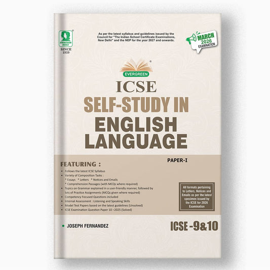 Evergreen ICSE Self Study in English Language For Class 9 & 10 - Latest for 2026 Examination